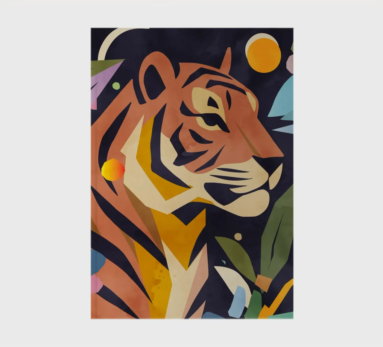 Abstrakter Tiger im künstlerischen Stil – Kraftvolles Motiv Notizbuch von namosh