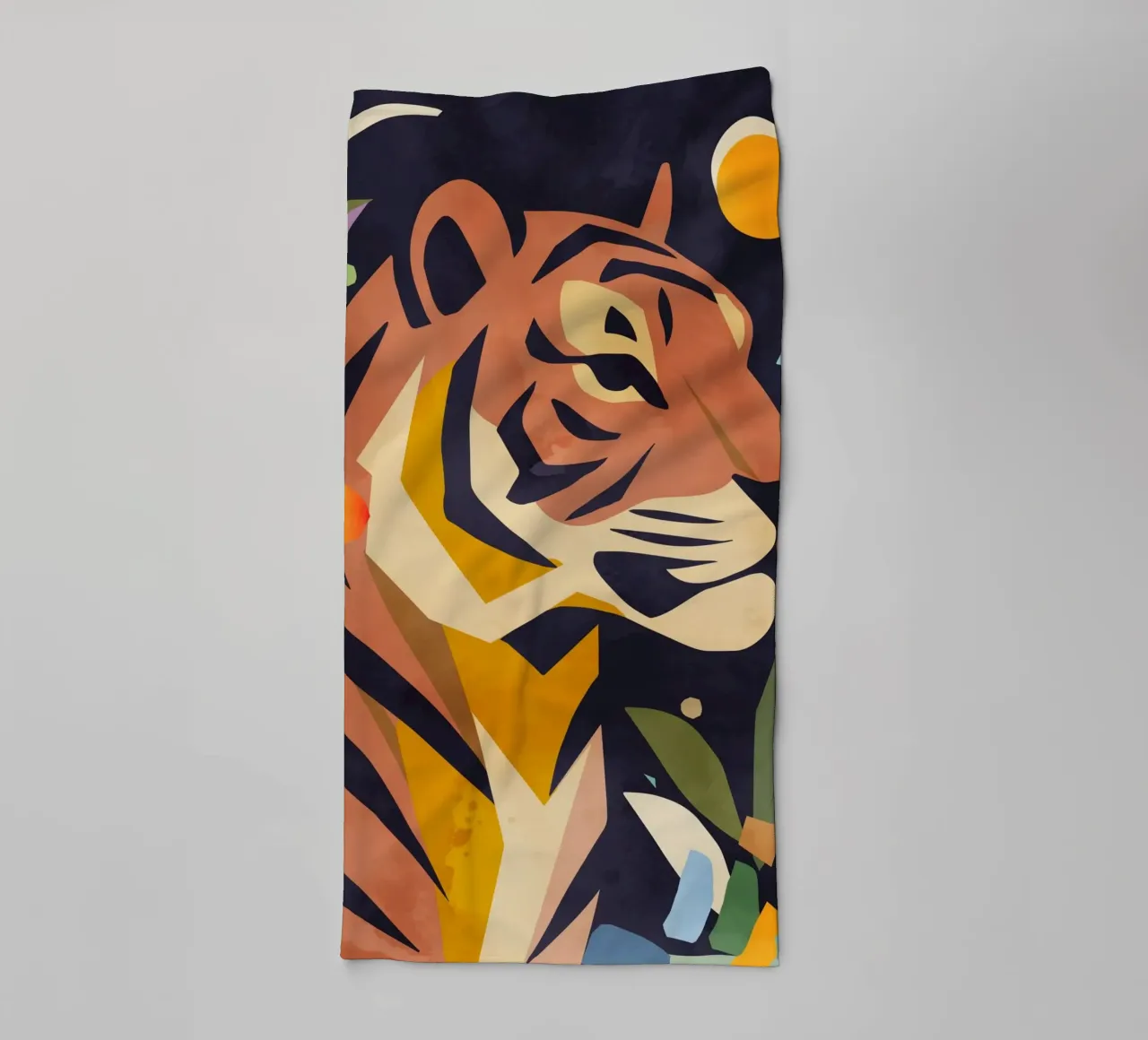 Tigre astratta in stile artistico - Motivo potente asciugamano da bagno da namosh