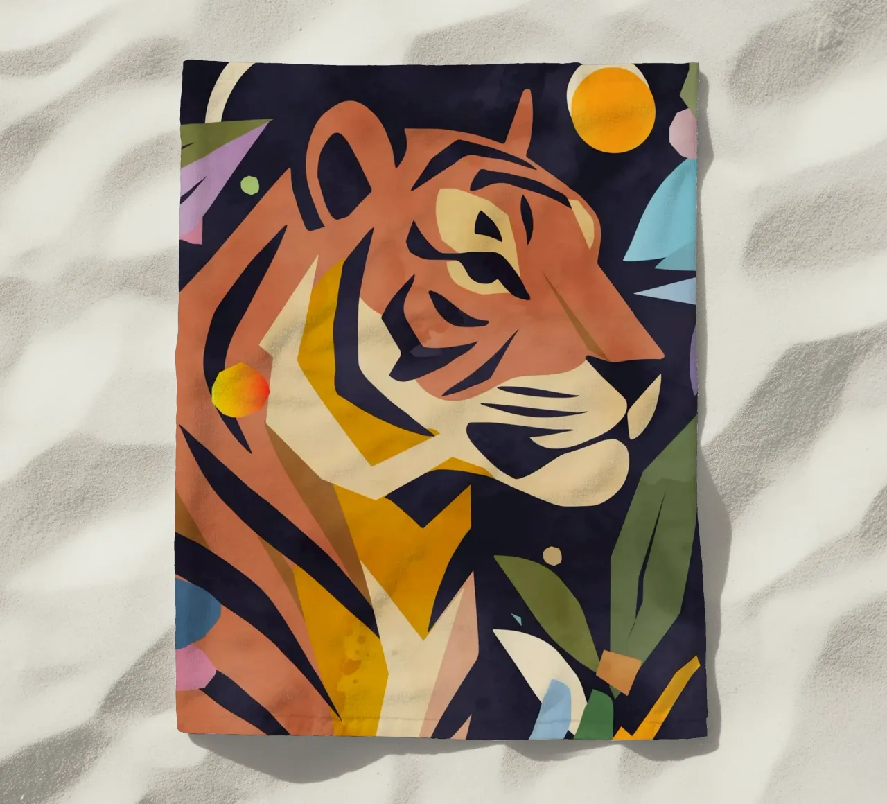 Abstract tiger in an artistic style - Powerful motif beach towel by namosh