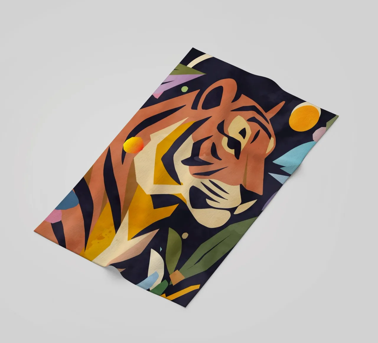 Abstract tiger in an artistic style - Powerful motif beach towel by namosh