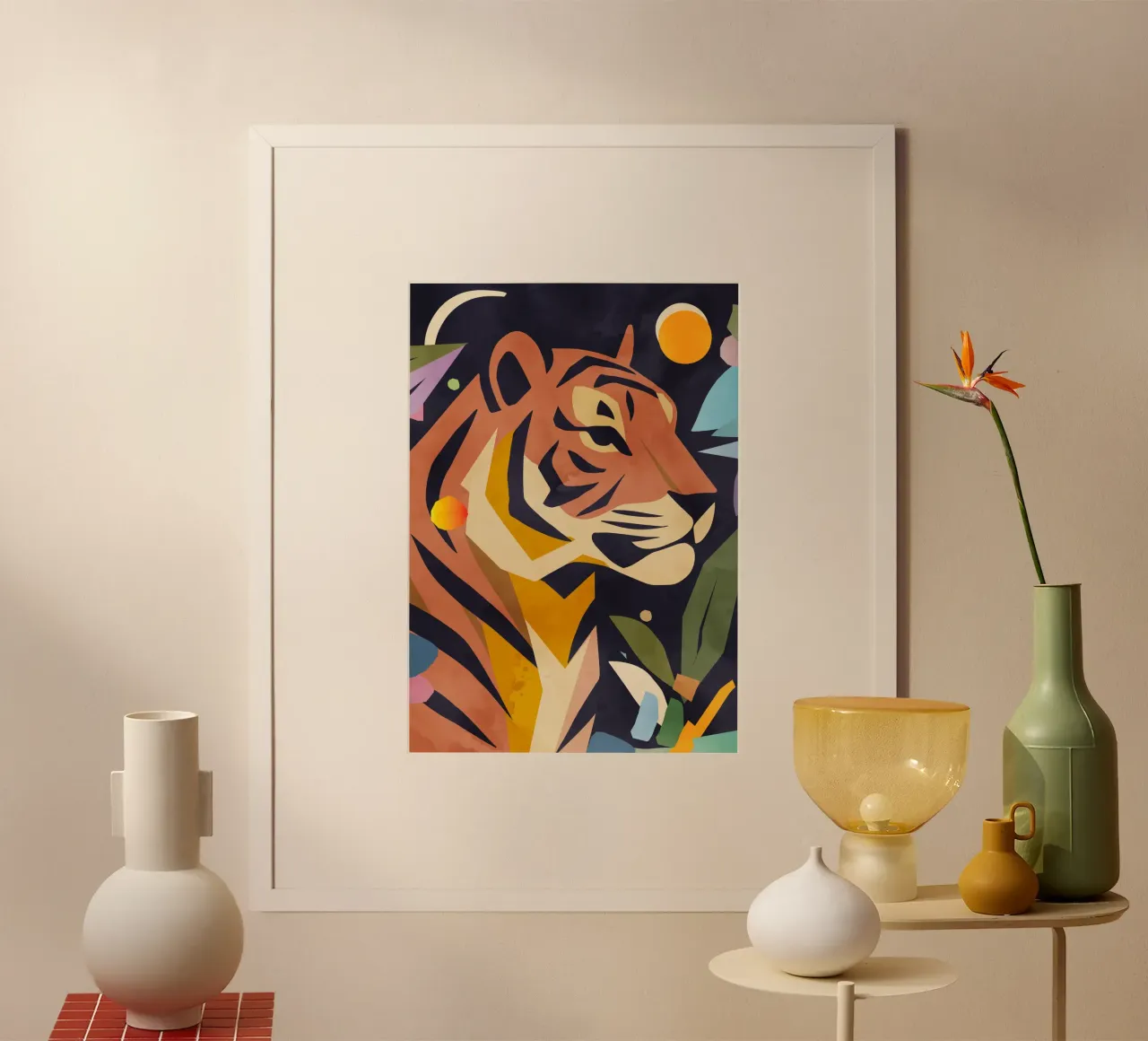 Tigre astratta in stile artistico - Motivo potente carta hahnemühle da namosh