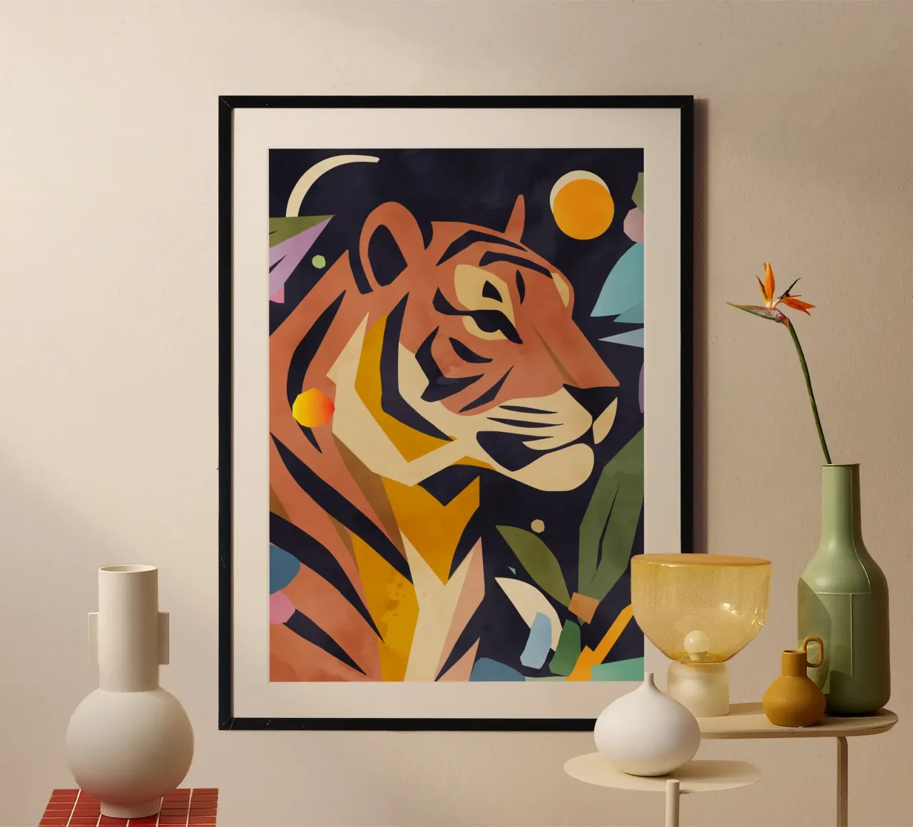 Tigre astratta in stile artistico - Motivo potente carta hahnemühle da namosh