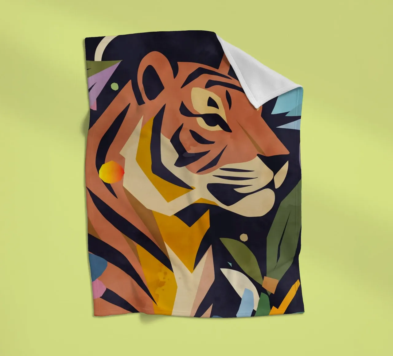 Abstrakter Tiger im künstlerischen Stil – Kraftvolles Motiv Fleecedecke von namosh