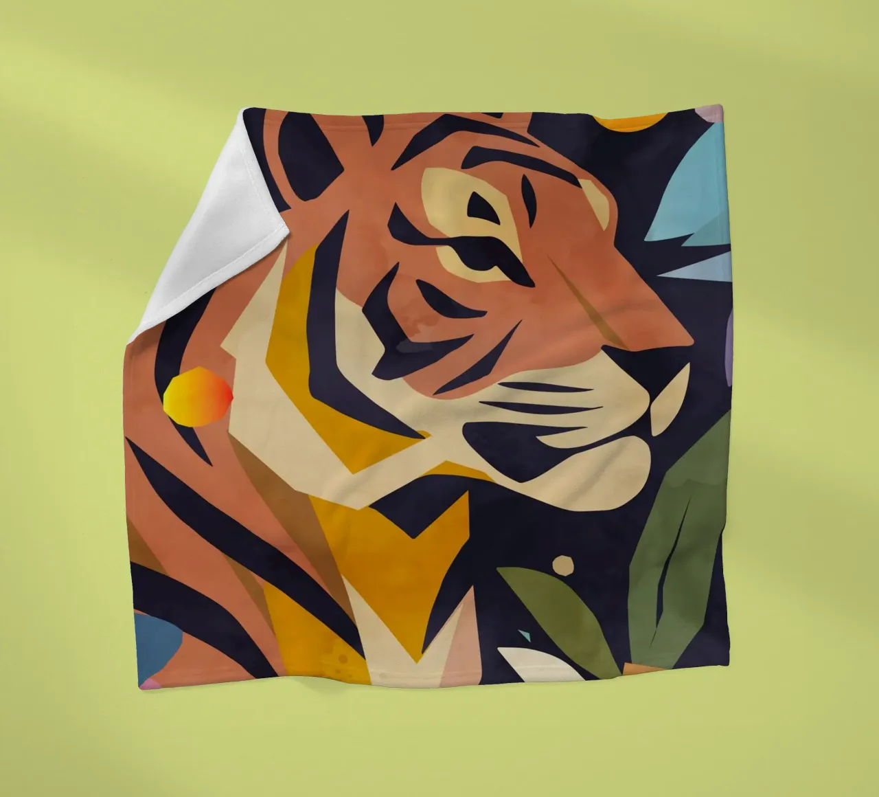 Abstrakter Tiger im künstlerischen Stil – Kraftvolles Motiv Fleecedecke von namosh