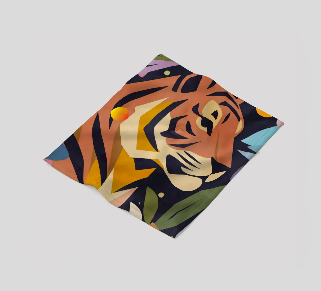 Abstrakter Tiger im künstlerischen Stil – Kraftvolles Motiv Fleecedecke von namosh