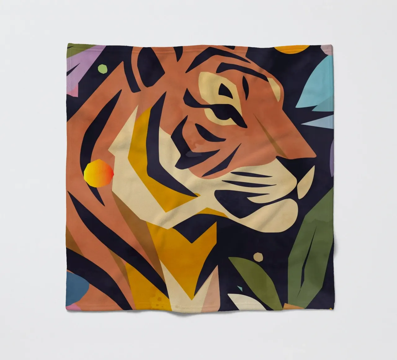 Abstrakter Tiger im künstlerischen Stil – Kraftvolles Motiv Fleecedecke von namosh