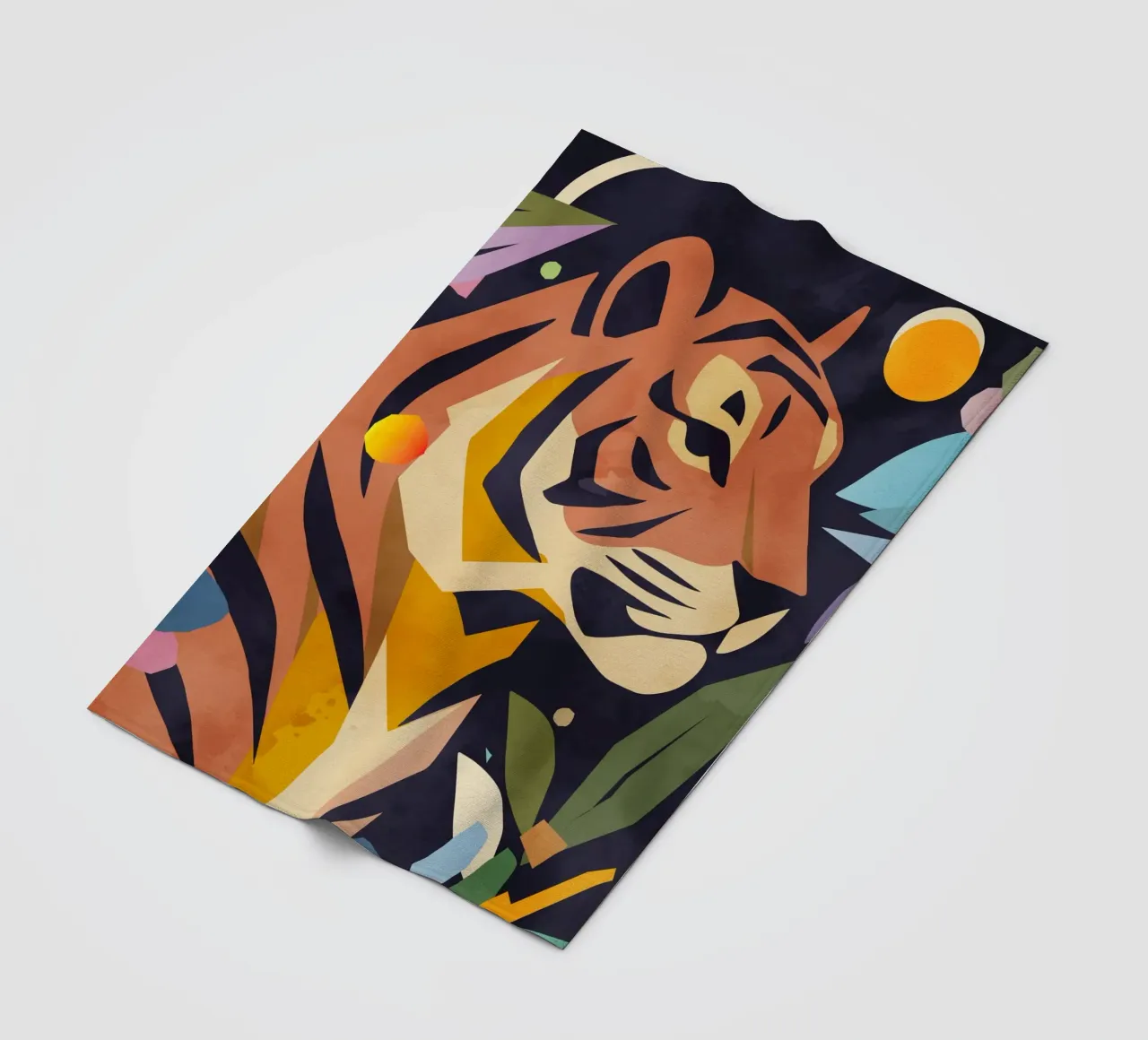 Abstrakter Tiger im künstlerischen Stil – Kraftvolles Motiv Fleecedecke von namosh