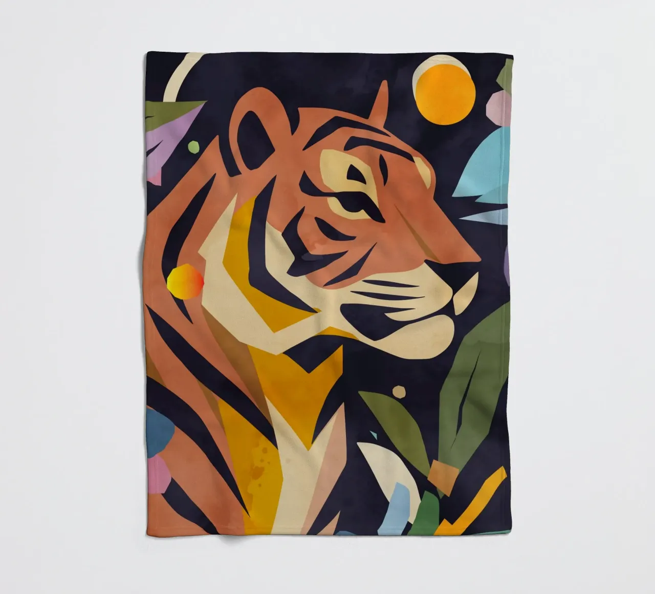 Abstrakter Tiger im künstlerischen Stil – Kraftvolles Motiv Fleecedecke von namosh