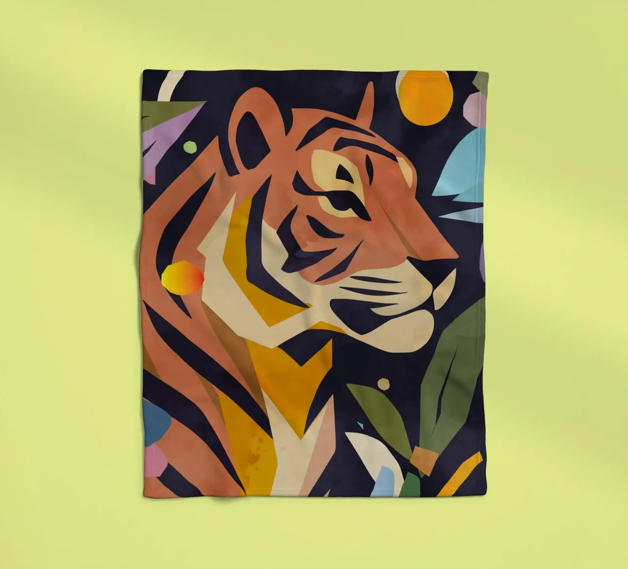 Abstrakter Tiger im künstlerischen Stil – Kraftvolles Motiv Fleecedecke von namosh