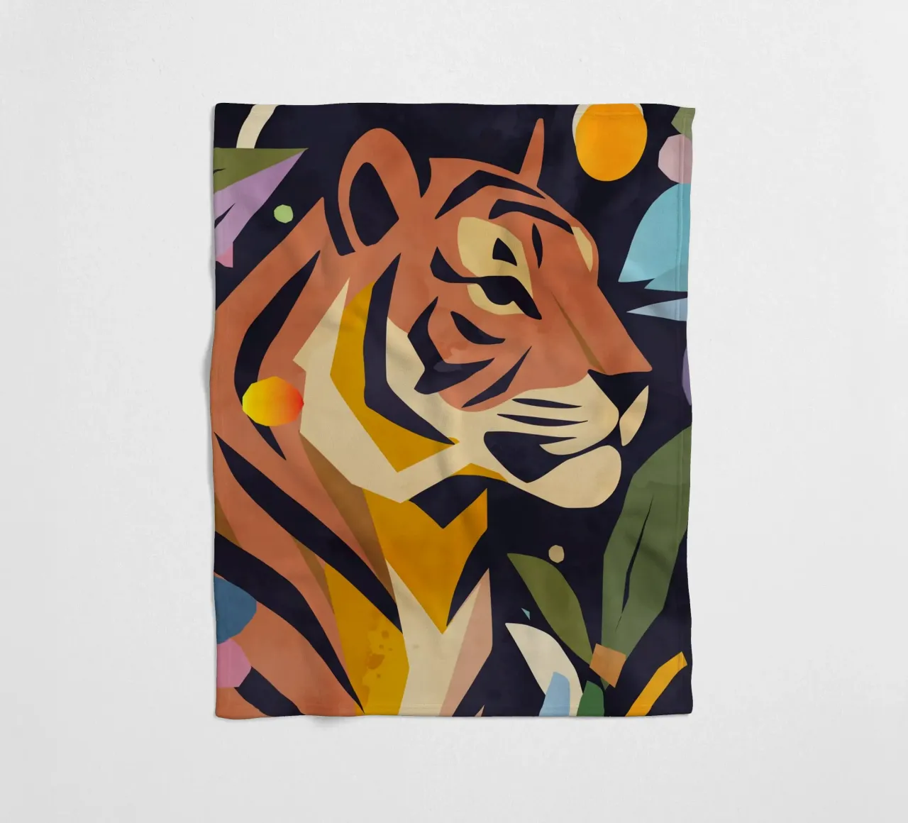 Abstrakter Tiger im künstlerischen Stil – Kraftvolles Motiv Fleecedecke von namosh