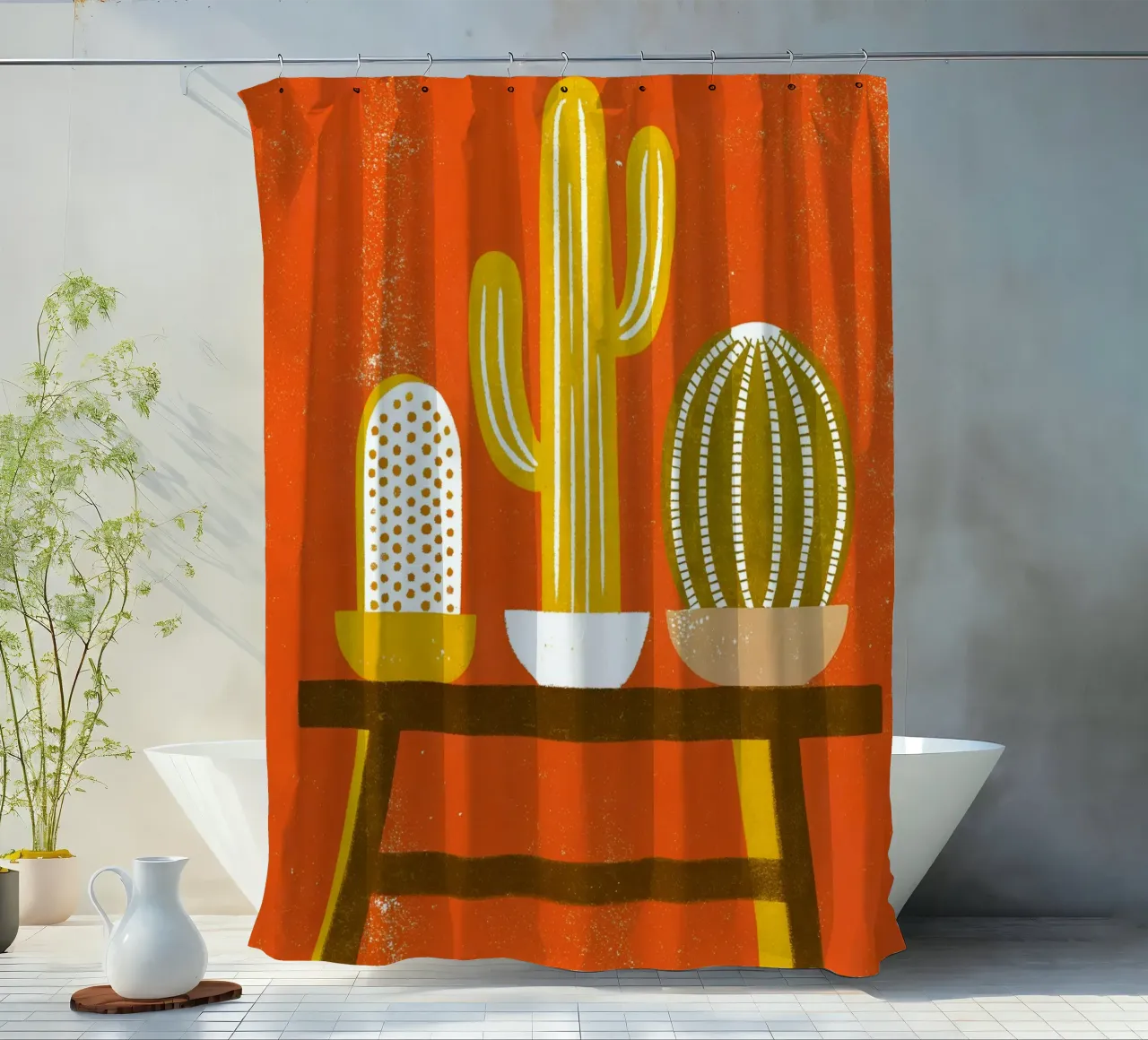 Retro Pop Cactus tenda da doccia da THE LATEST SHOP