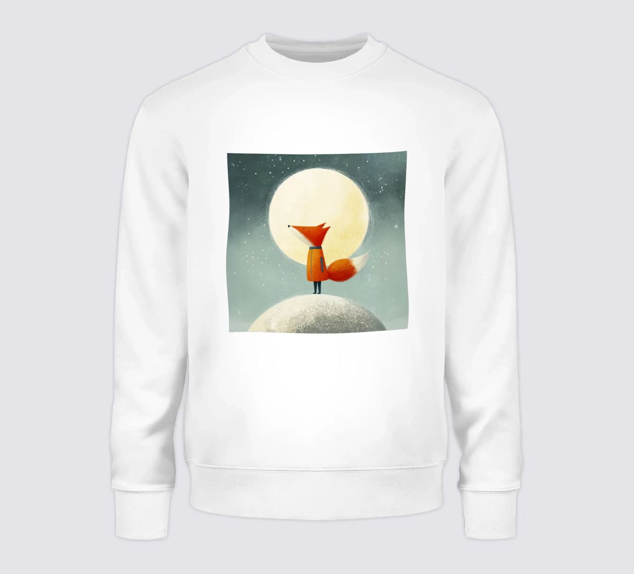 Zorrito en la Tierra con Luna y Estrellas - Minimal Art sudadera de Modern Muse