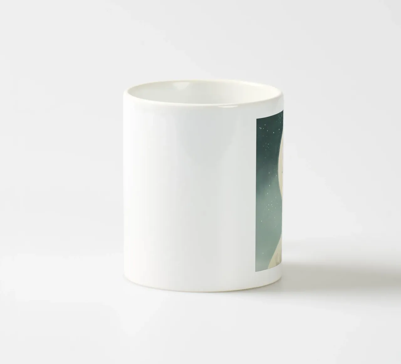 Piccola volpe sulla terra con luna e stelle - Minimal Art tazza in ceramica da Modern Muse