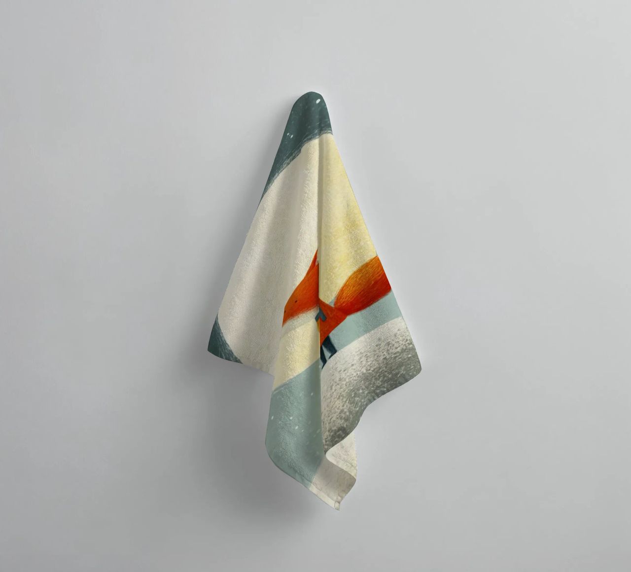 Zorrito en la Tierra con Luna y Estrellas - Minimal Art toalla de baño de Modern Muse
