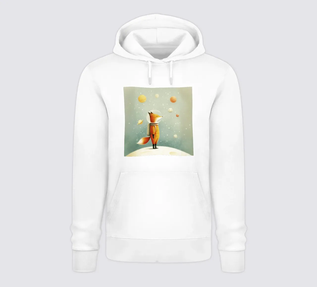 Astronaut Fox on Earth – Cute Minimal Space Nursery Art hoodie by Modern Muse