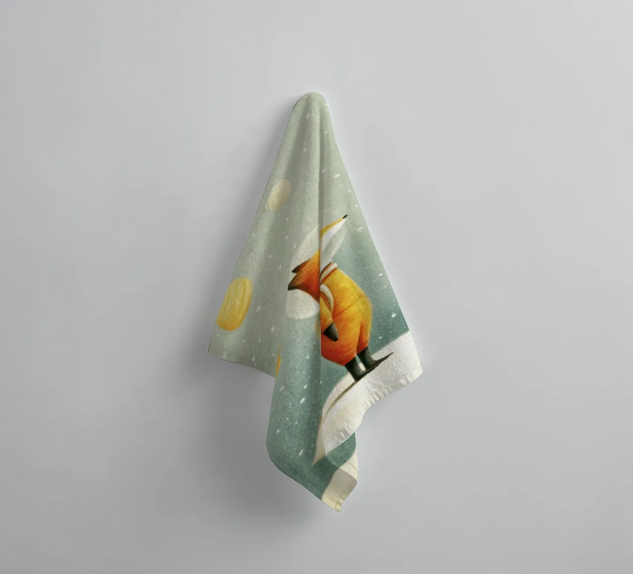 Astronaut Vos op Aarde - Schattige Minimal Space Art badhanddoek van Modern Muse