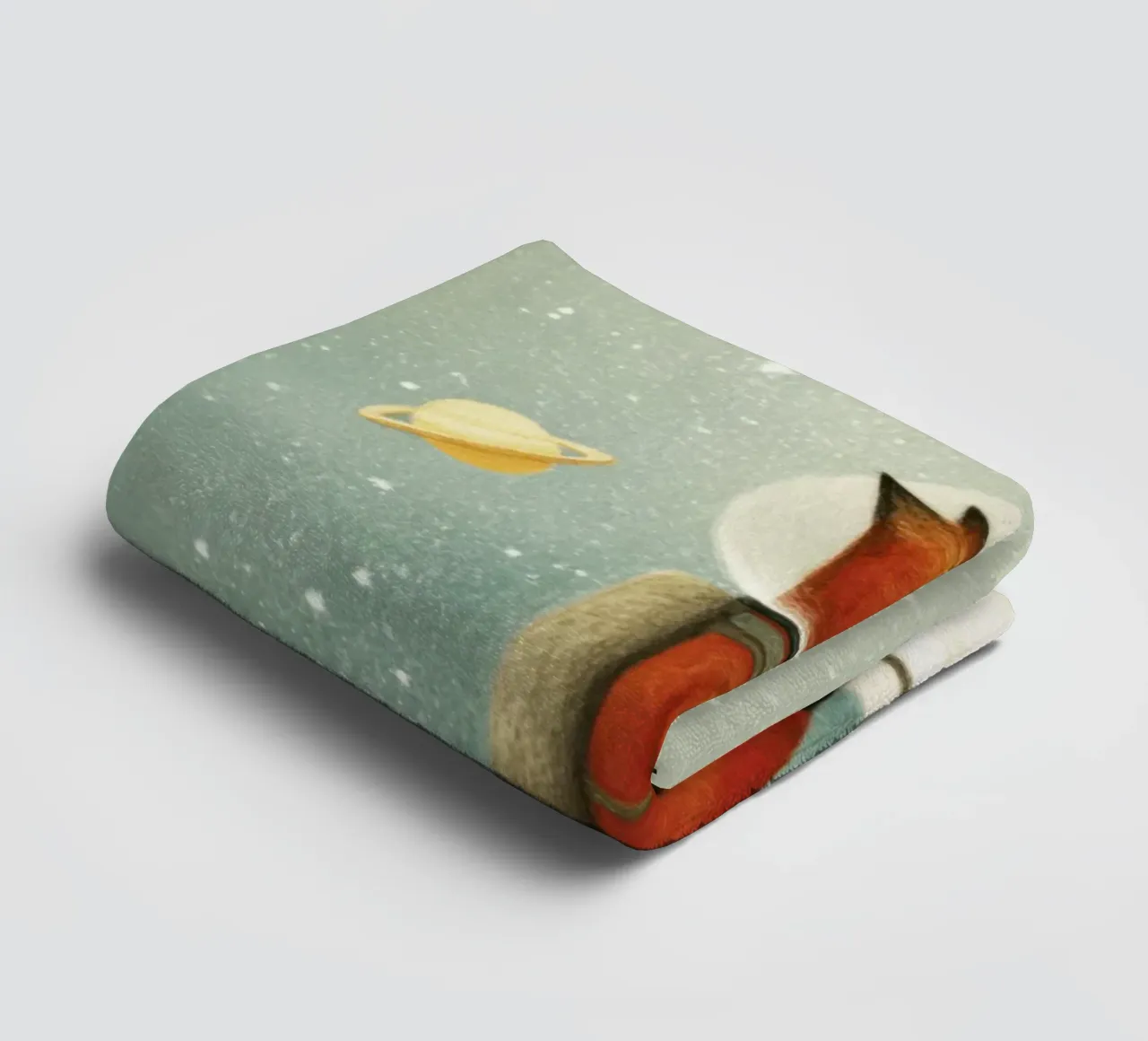 Astronaut Vos op Aarde - Schattige Minimal Space Art badhanddoek van Modern Muse