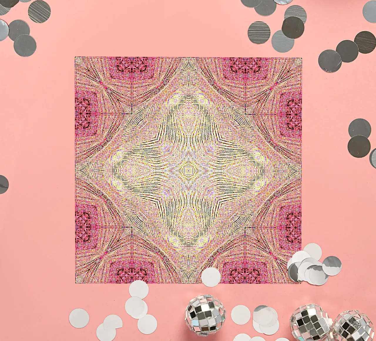 Ornament in pink with a finely structured texture sticker by Gürsel Yesil Digital Art