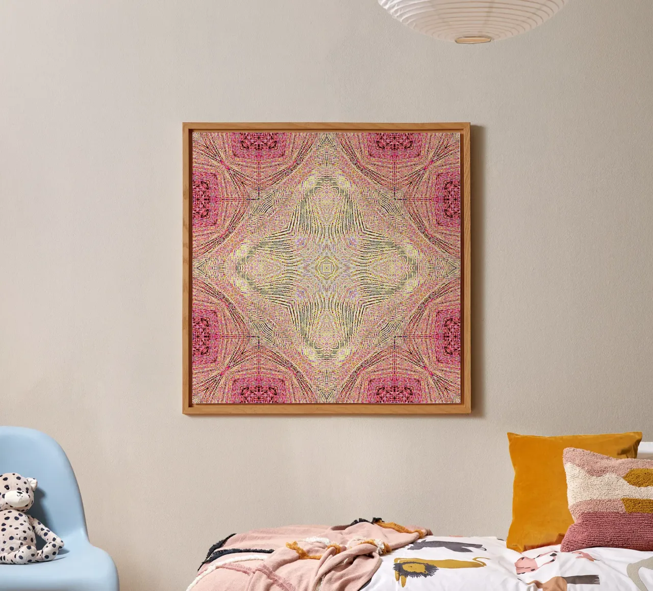 Ornament in pink with a finely structured texture alu-dibond by Gürsel Yesil Digital Art