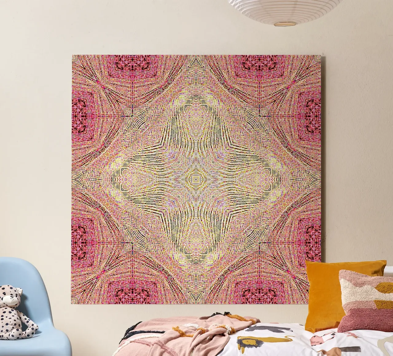 Ornament in pink with a finely structured texture alu-dibond by Gürsel Yesil Digital Art