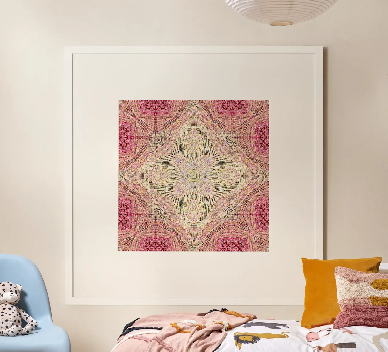 Ornament in pink with a finely structured texture hahnemühle by Gürsel Yesil Digital Art