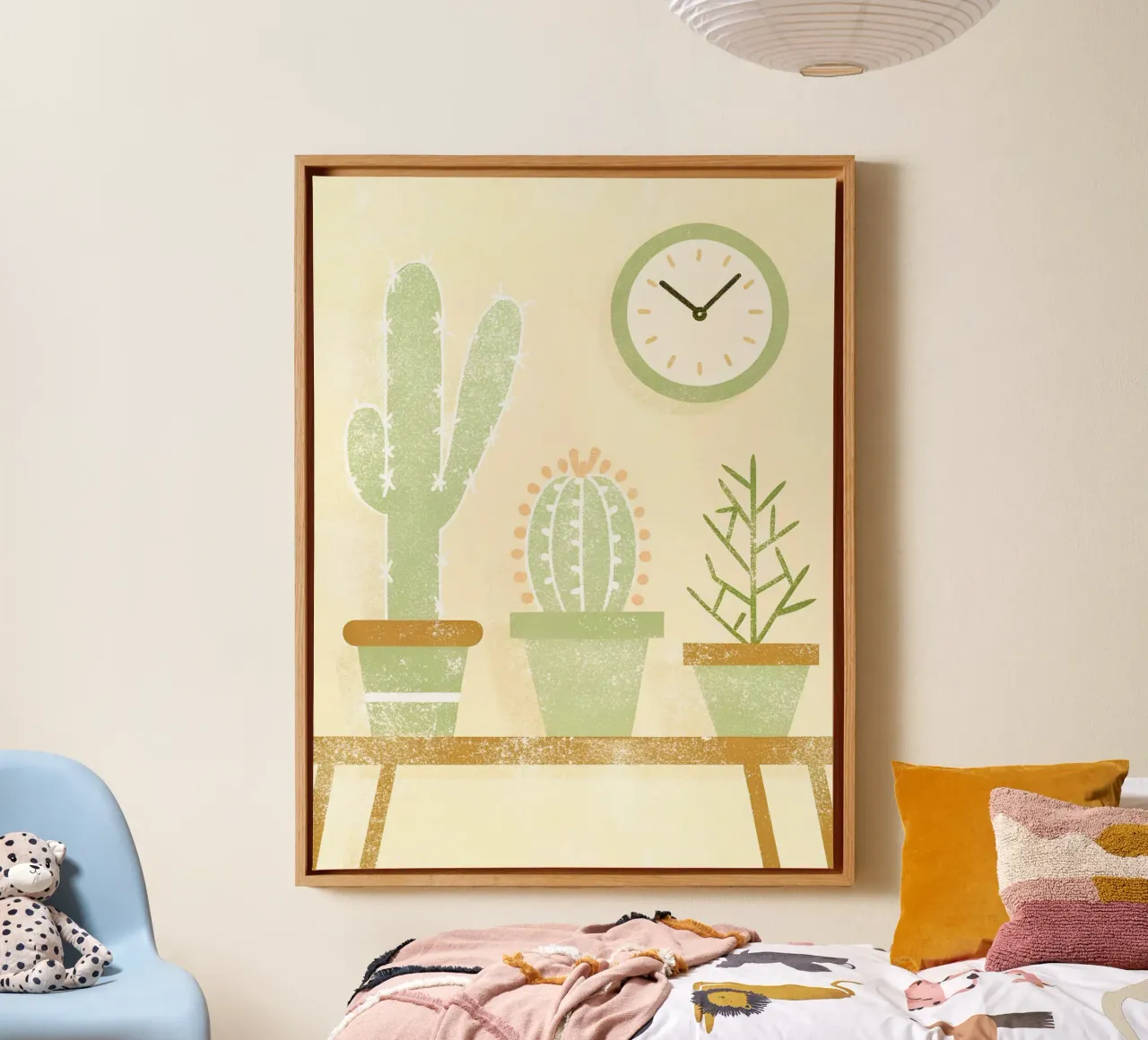 Retro Pop Cactus tela con Cornice a cassetta da THE LATEST SHOP