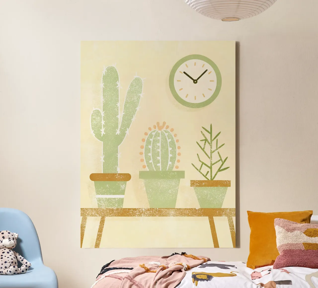 Retro Pop Cactus tela con Cornice a cassetta da THE LATEST SHOP