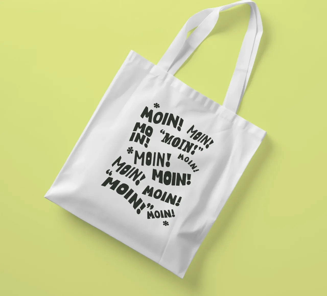 Moin! Tipografia tedesca Design Tipografia tedesca Stampa borsa in juta da THE MOTIVATED TYPE