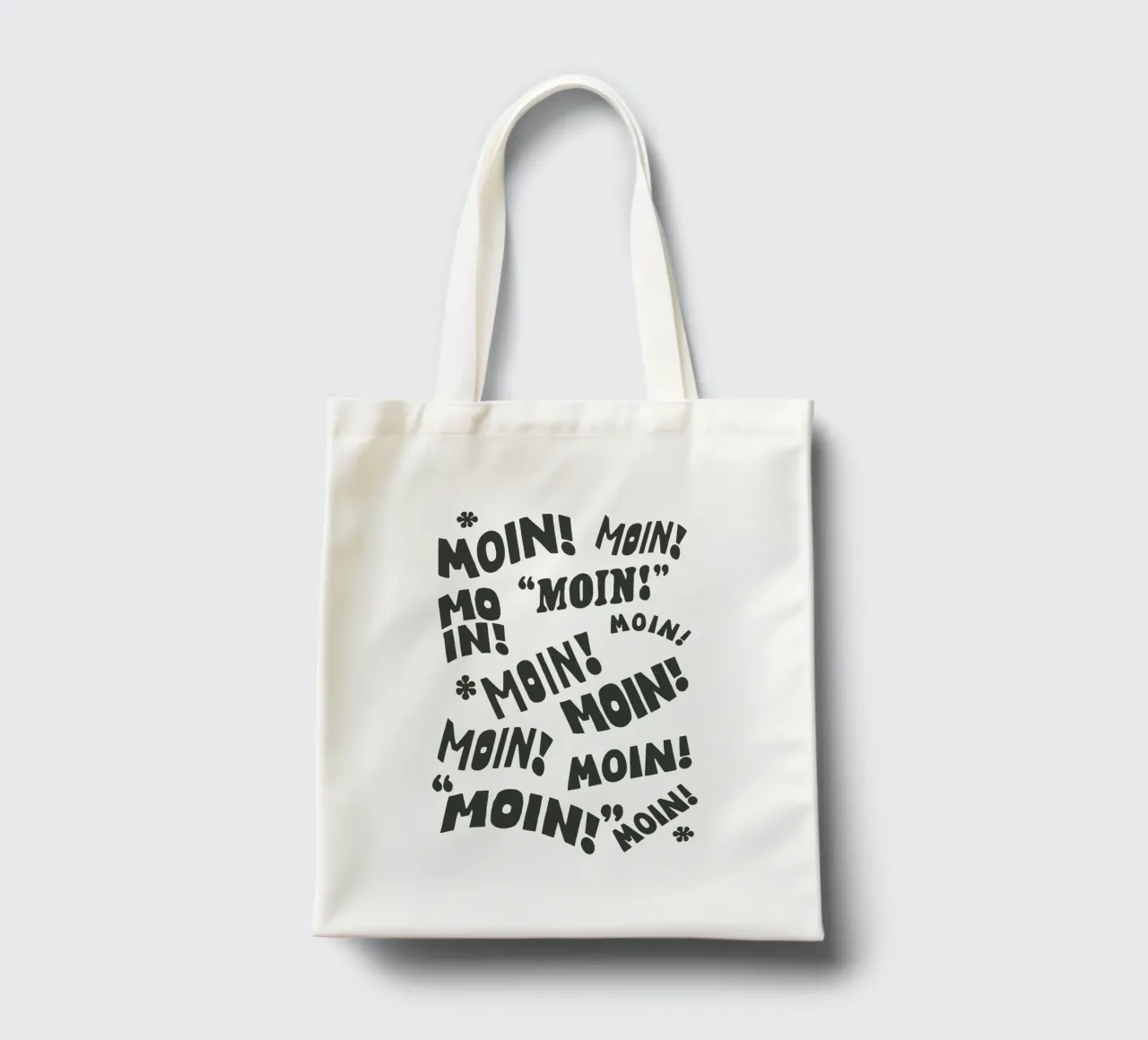 Moin! Tipografia tedesca Design Tipografia tedesca Stampa borsa in juta da THE MOTIVATED TYPE