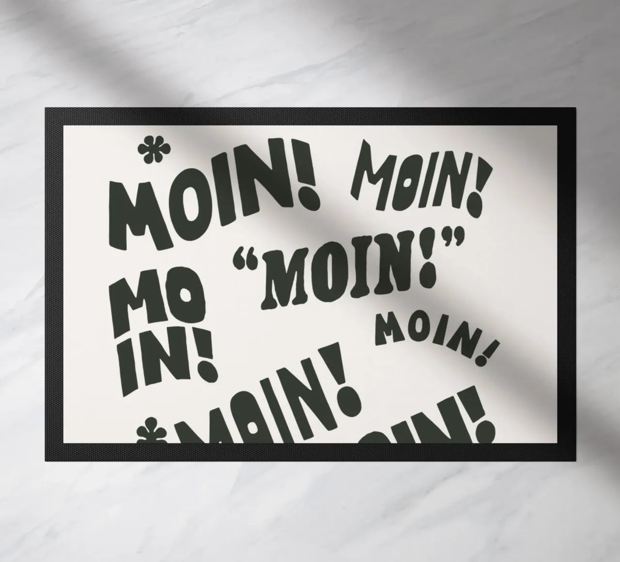 Moin! Tipografia tedesca Design Tipografia tedesca Stampa zerbino da THE MOTIVATED TYPE