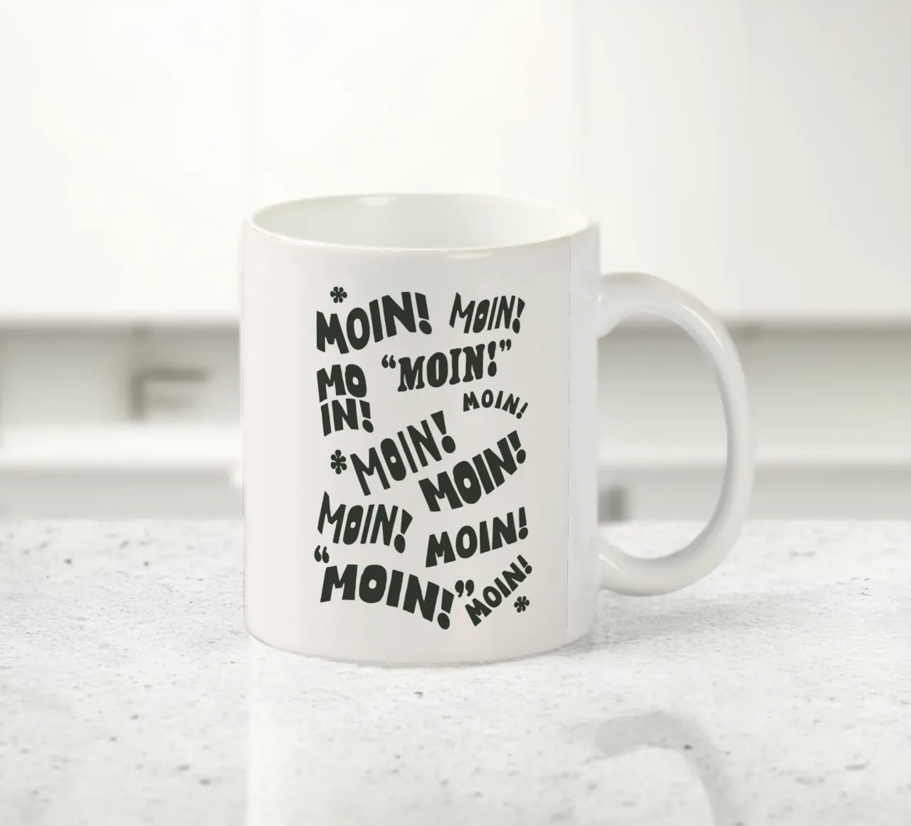 Moin! Tipografia tedesca Design Tipografia tedesca Stampa tazza in ceramica da THE MOTIVATED TYPE