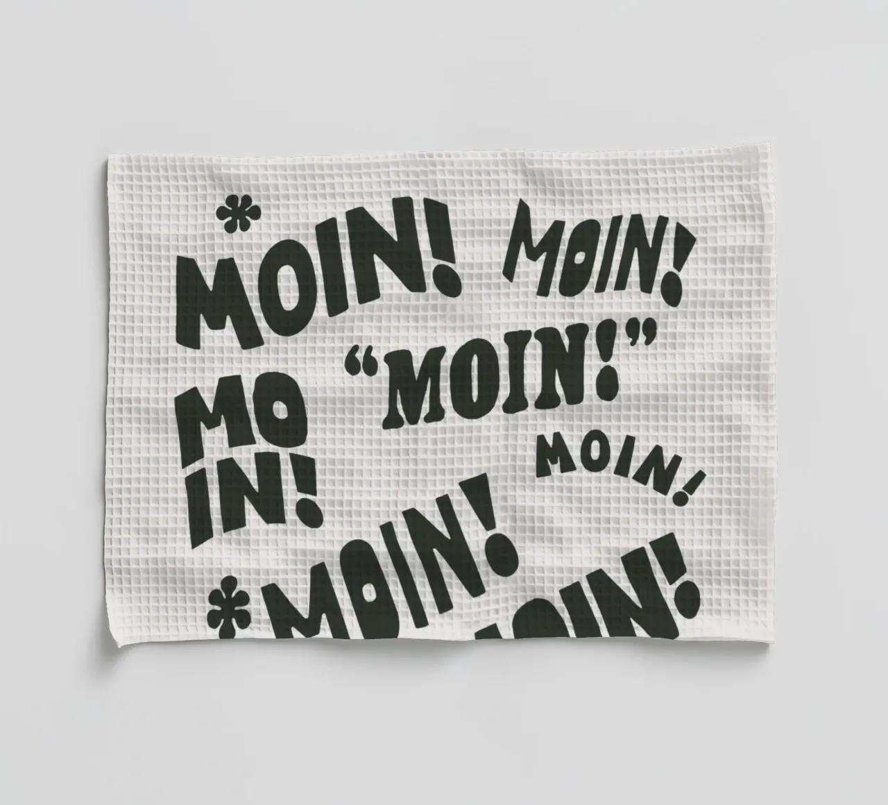 Moin ! Design typographique allemand French Typography Print torchon de THE MOTIVATED TYPE