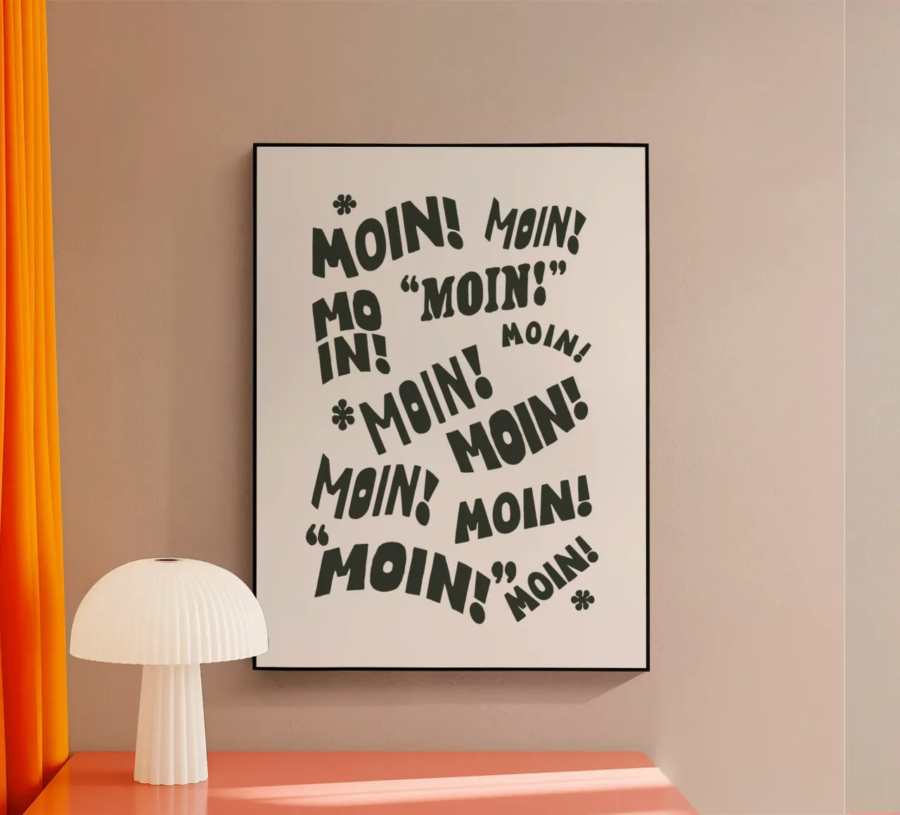 Moin! Deutsch Typografie Design German Typography Print Acryl-Glas von THE MOTIVATED TYPE