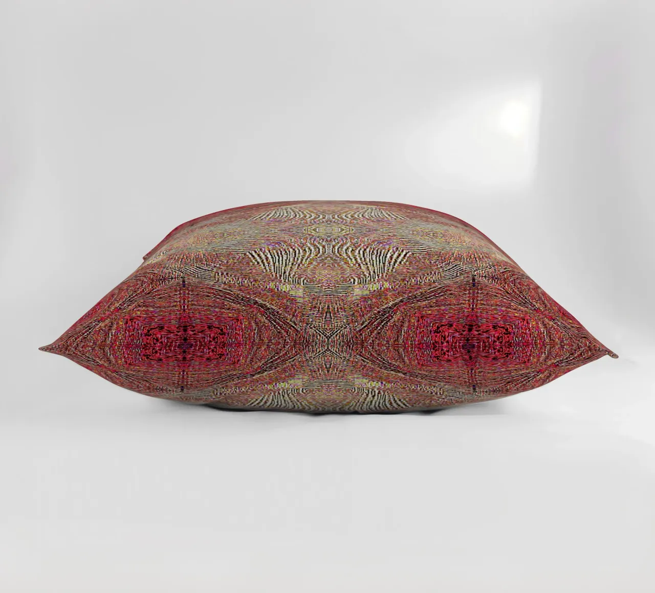 Ornament in wine red with a finely structured texture decorative cushion by Gürsel Yesil Digital Art