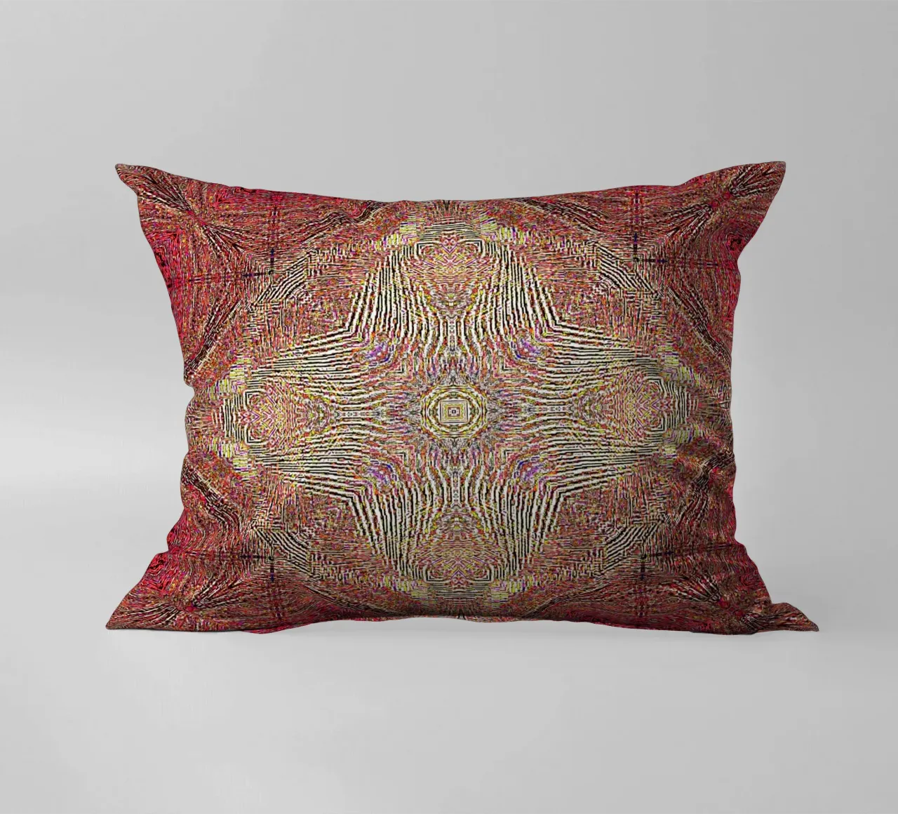 Ornament in wine red with a finely structured texture decorative cushion by Gürsel Yesil Digital Art