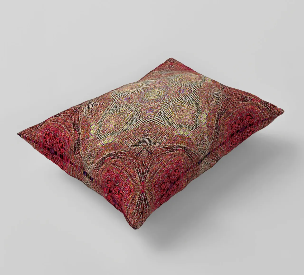 Ornament in wine red with a finely structured texture decorative cushion by Gürsel Yesil Digital Art
