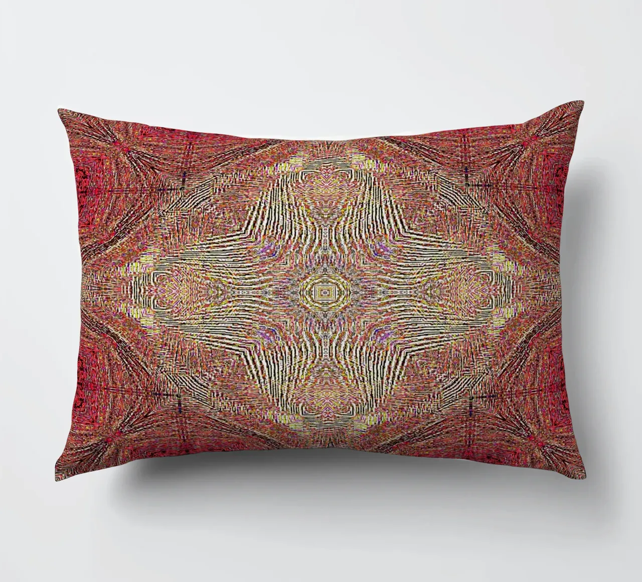 Ornament in wine red with a finely structured texture decorative cushion by Gürsel Yesil Digital Art