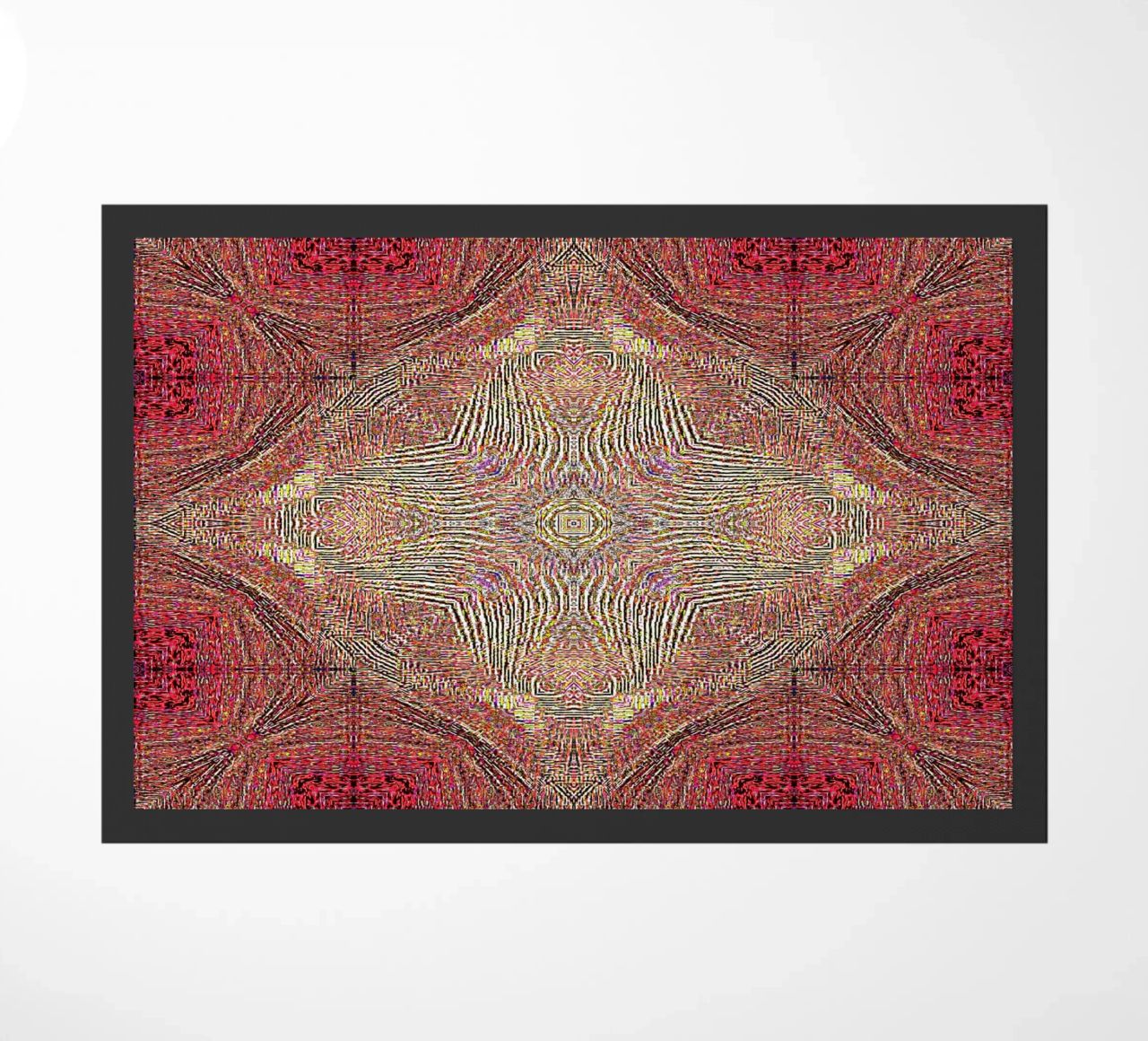 Ornament in wine red with a finely structured texture doormat by Gürsel Yesil Digital Art
