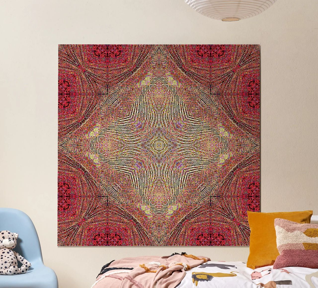 Ornament in wine red with a finely structured texture hahnemühle by Gürsel Yesil Digital Art