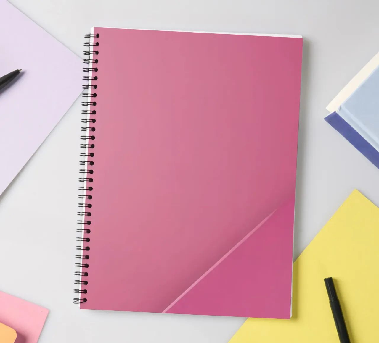 simple abstract pink background design suitable spiral notebook by DesignDoodle