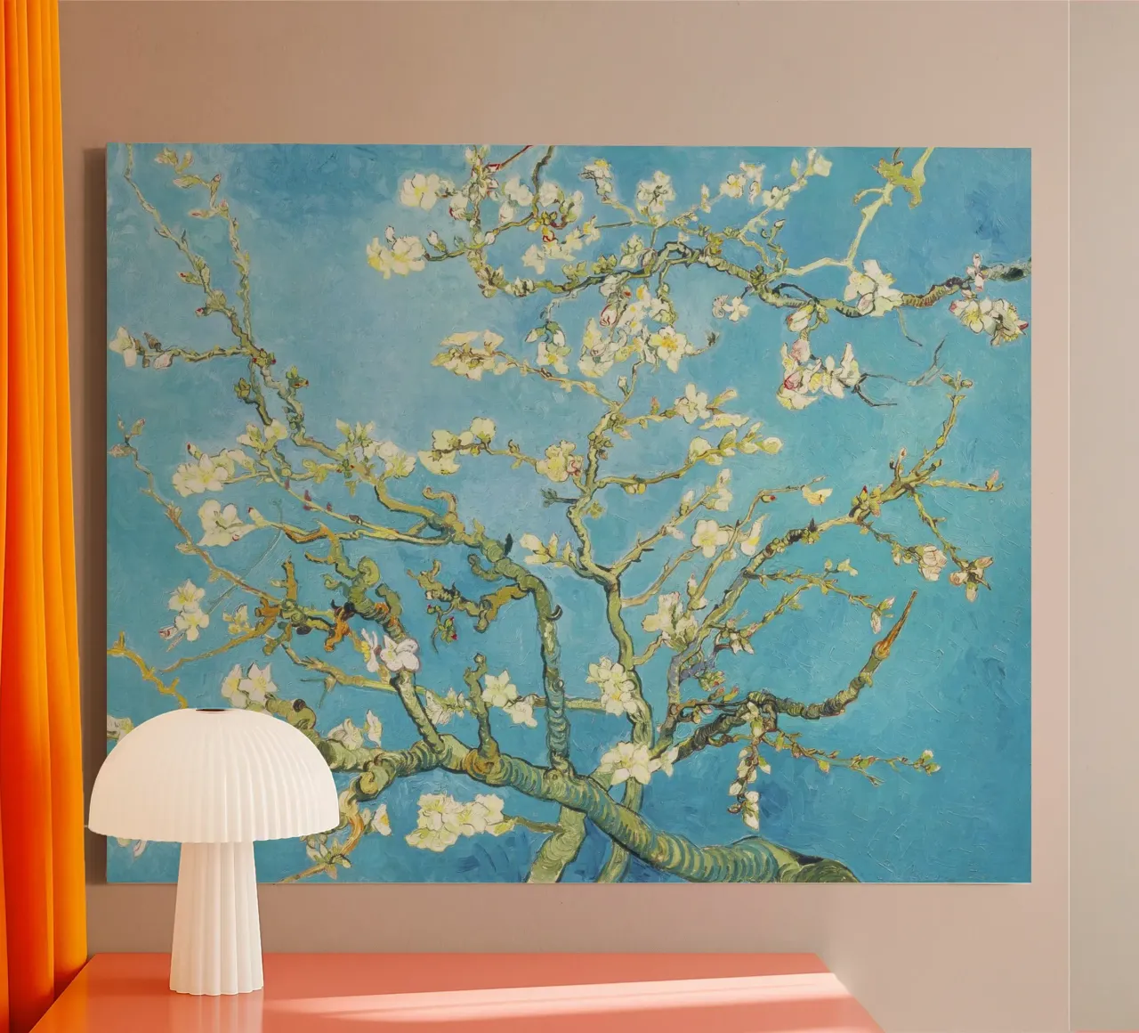 Amandelbloesem (1890) van Vincent van Gogh canvas met Baklijst van Van Gogh Prints