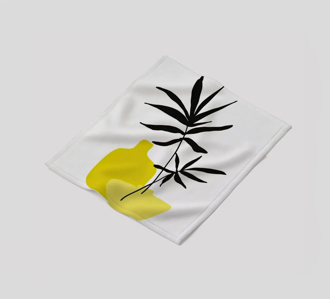 Yellow Vases fleece blanket by Pure