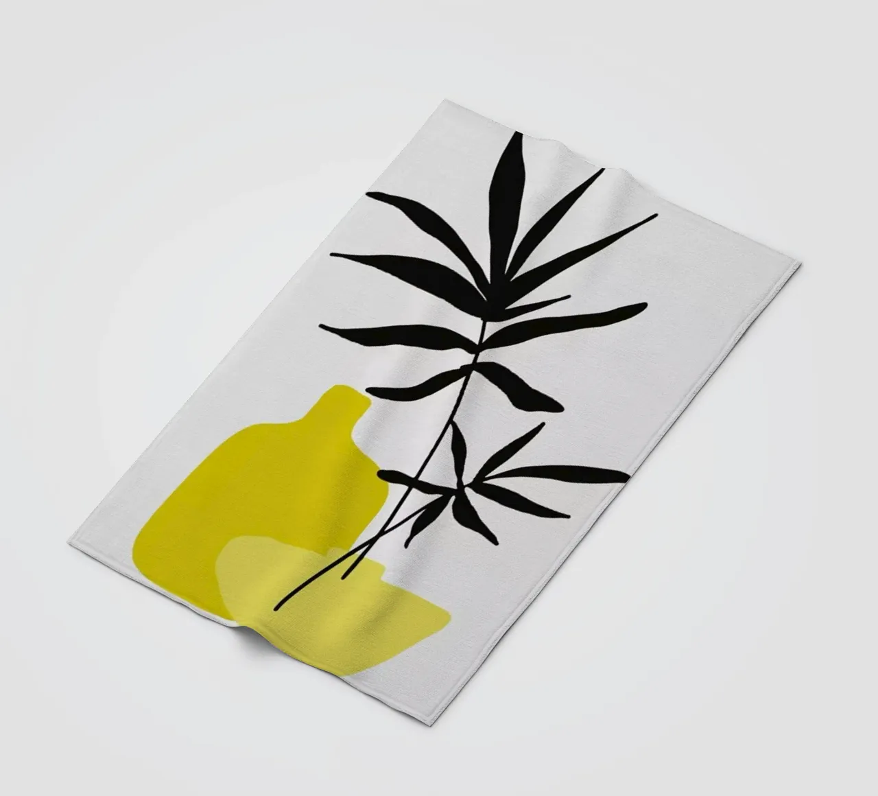 Yellow Vases fleece blanket by Pure