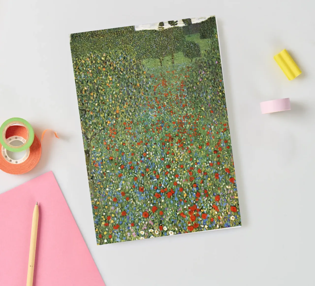 Gustav Klimt's poppy field (1907) notebook by Gustav Klimt ART Prints