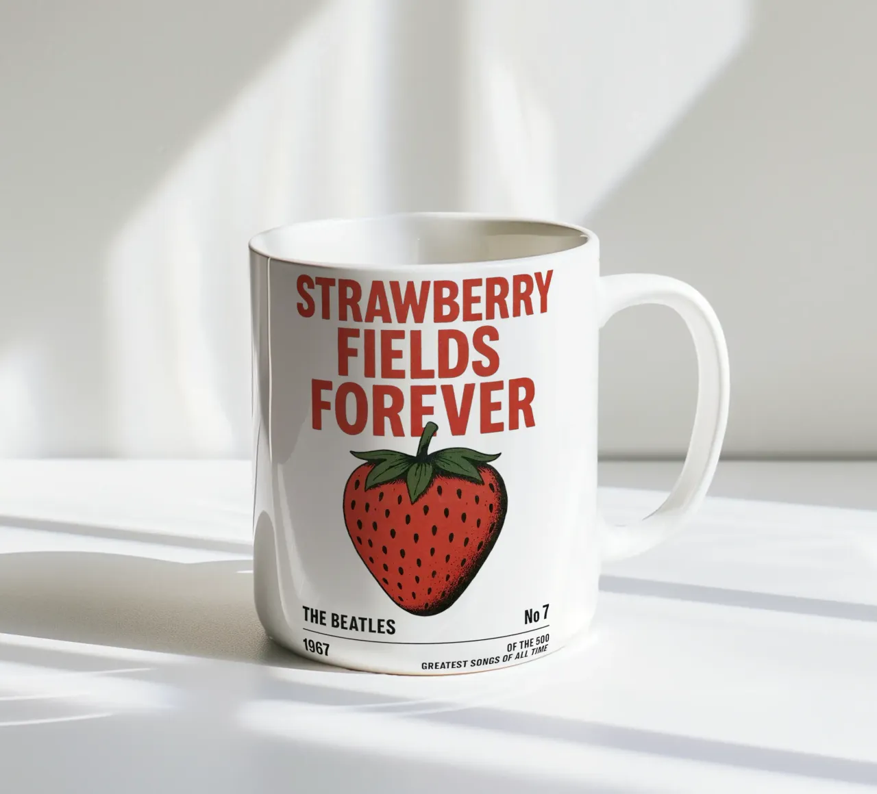 Strawberry Fields Forever – Beatles Poster tazza in ceramica da Studio Mooodz
