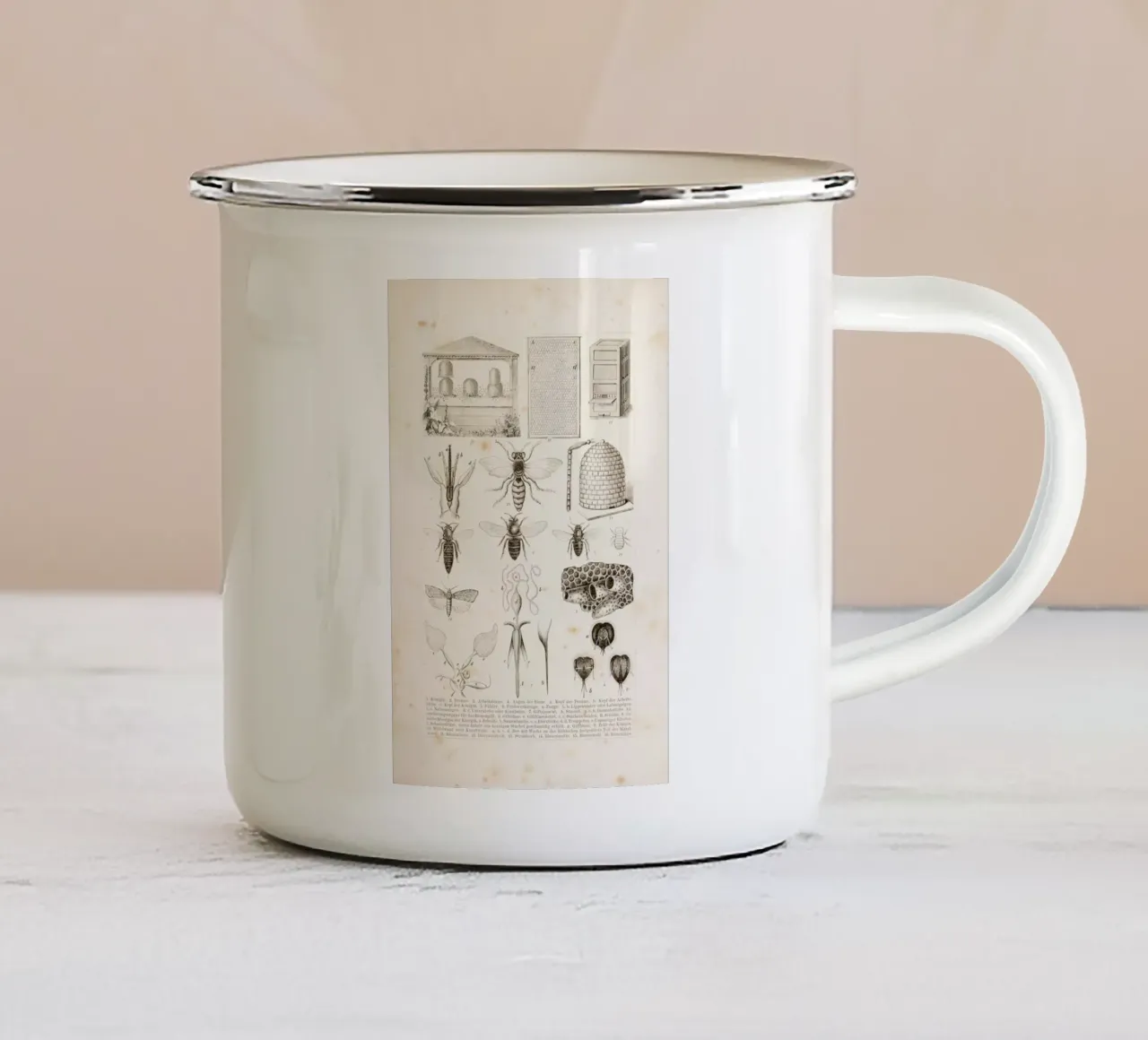 Bees and Honey tazza in smalto da Flora & Fauna