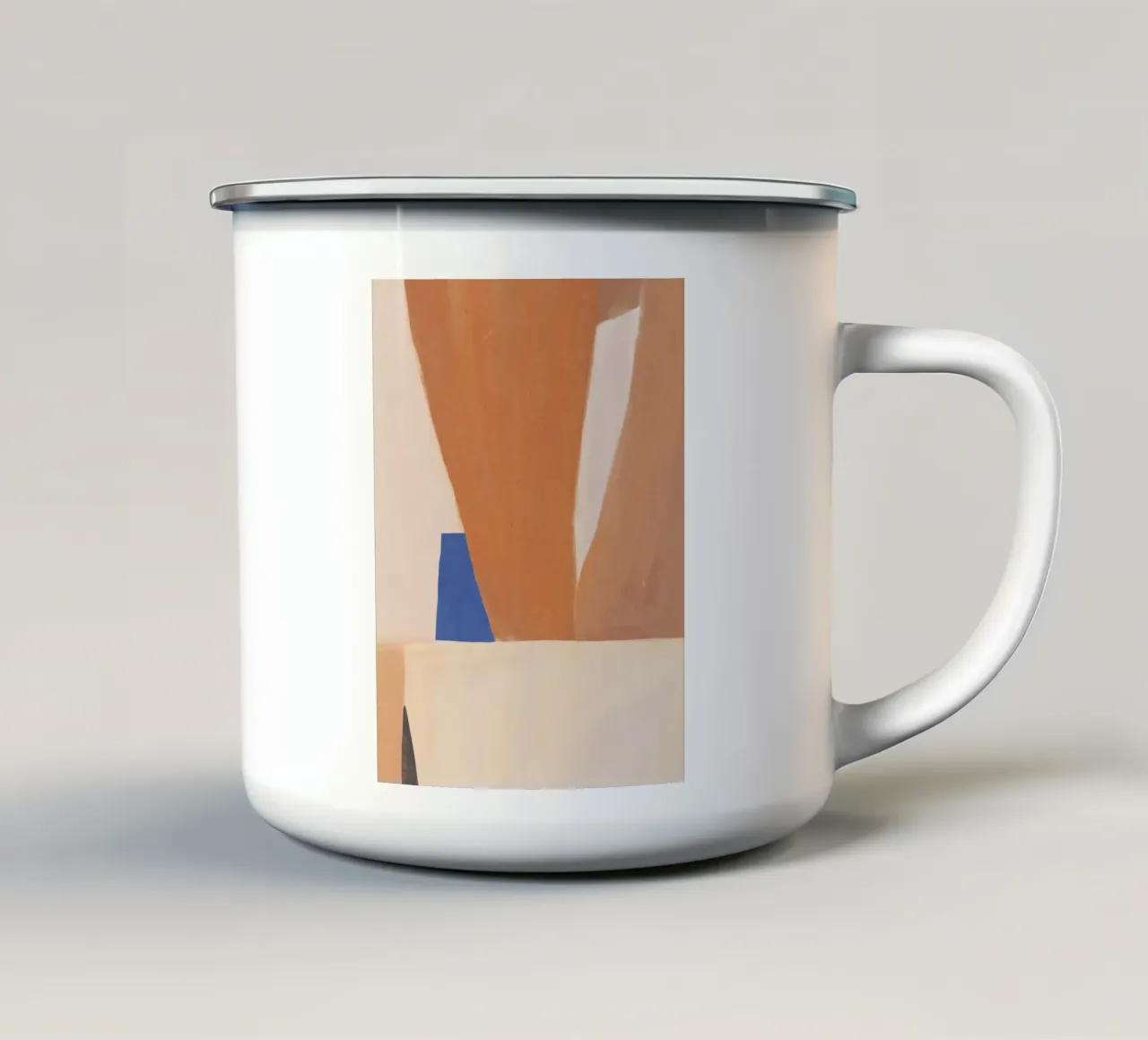 Abstract color block enamel mug by Little Dean