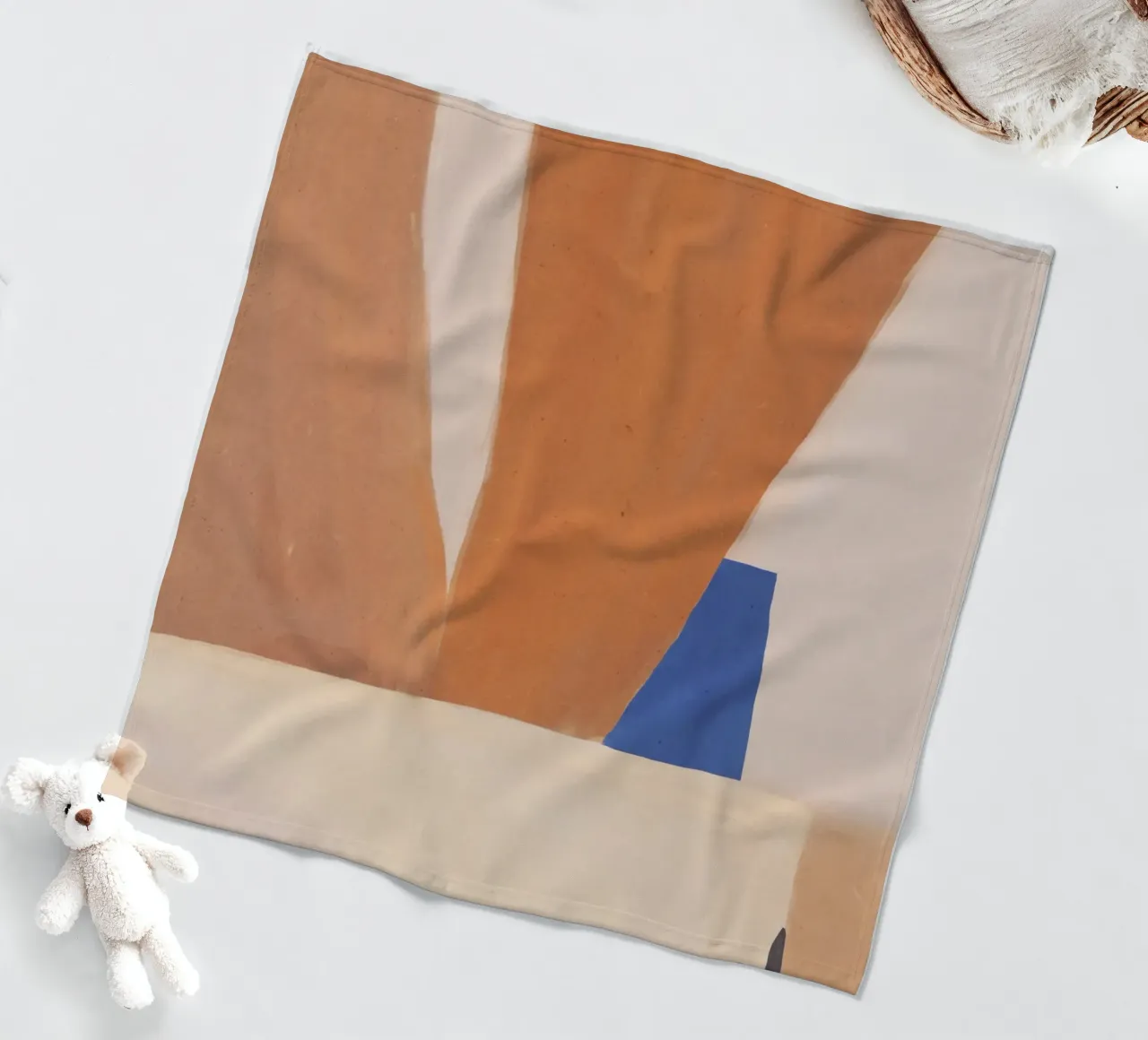 Abstract color block fleece blanket by Little Dean