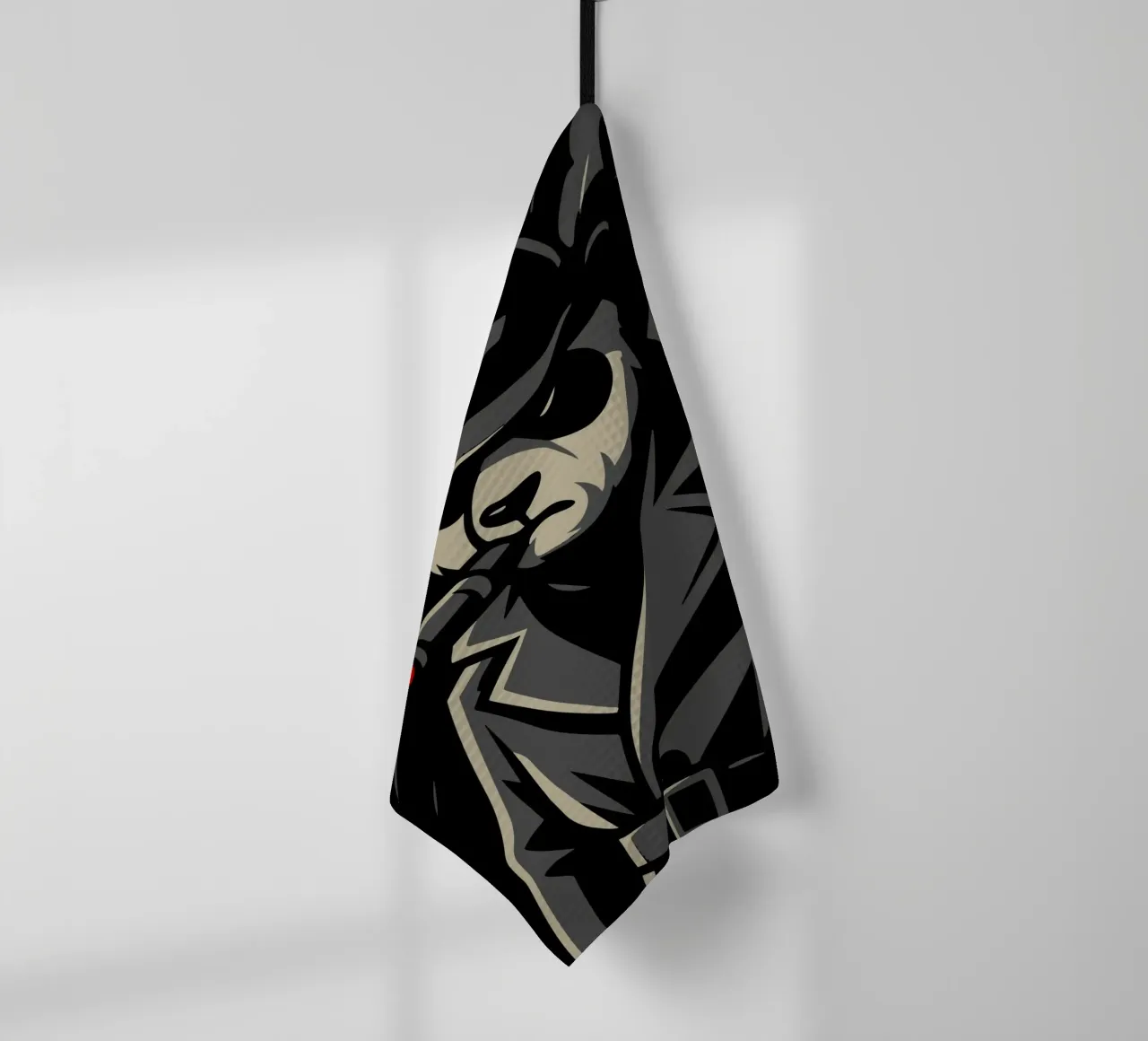 Panda in trench con sigaro - Motivo animale noir canovaccio da cucina da nanosh