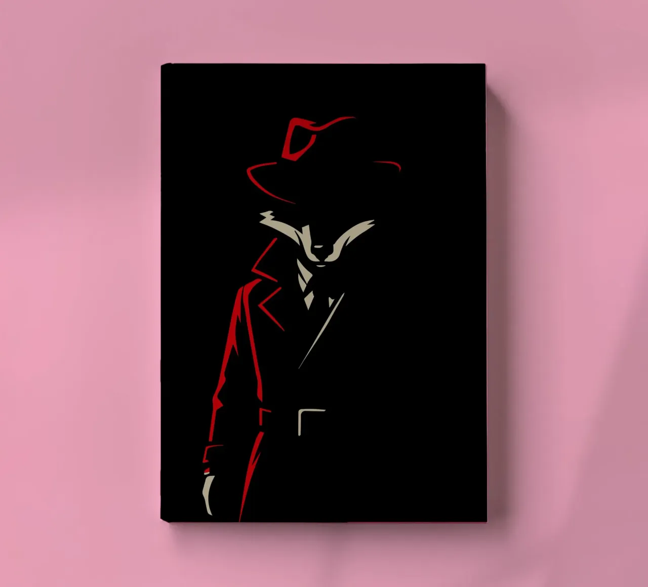 Fox in trench coat with red hat - Stylised motif notebook by nanosh